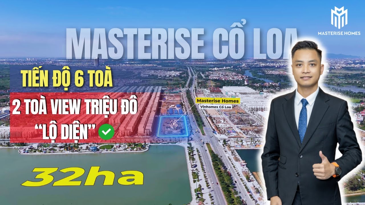To&agrave;n cảnh Tiến độ 6 to&agrave; Masterise Homes Cổ Loa. 2 To&agrave; cuối View Triệu Đ&ocirc; đ&atilde; Lộ Diện
