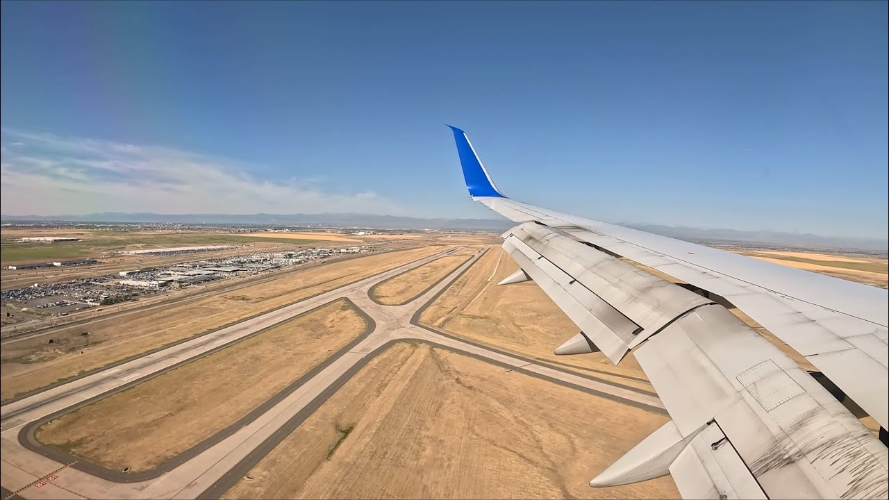 United Airlines Boeing 757-200 scenic fast summer approach into sunny Denver I 4K60