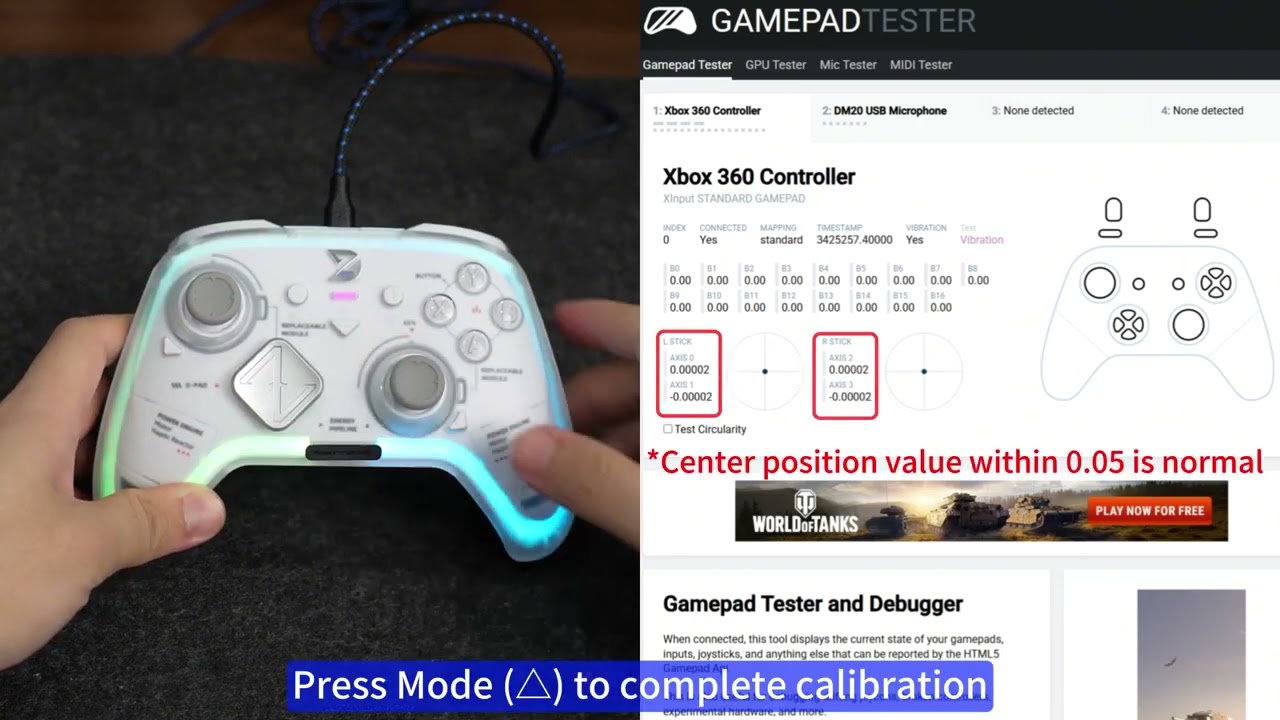 ZD Ultimate Legend Joysticks Calibration Tutorial
