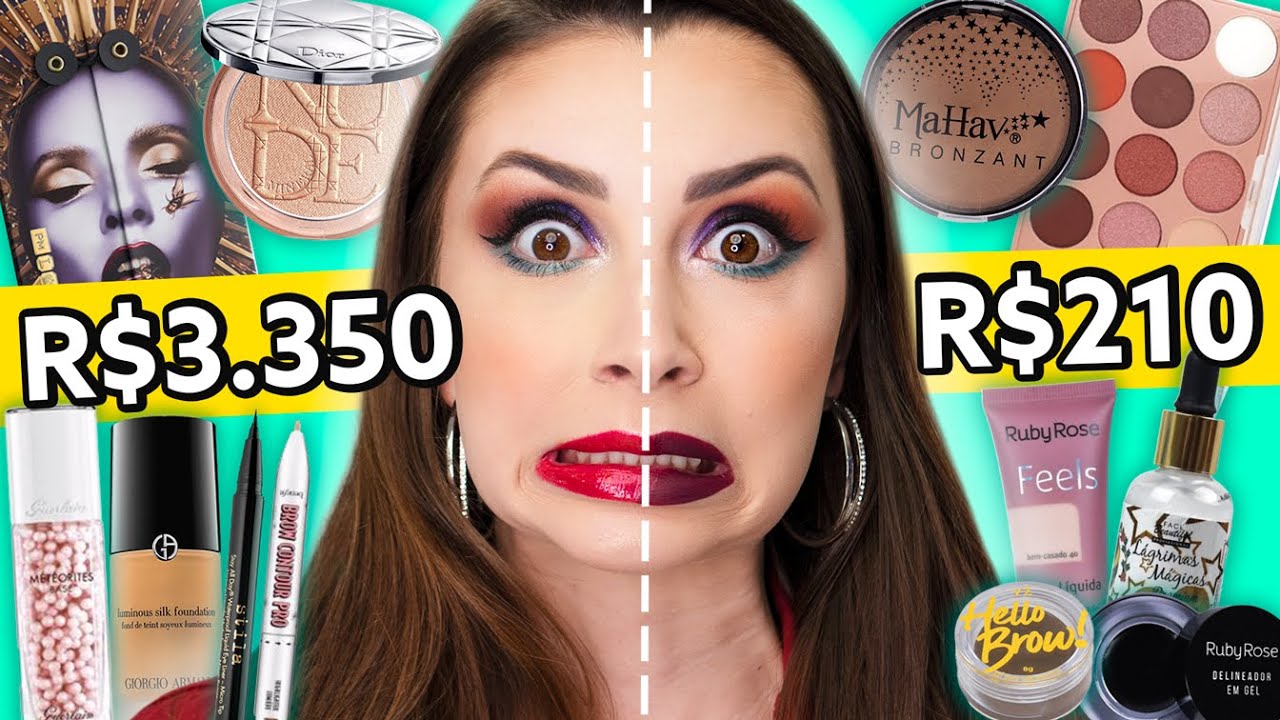 MAQUIAGEM CARA VS MAQUIAGEM BARATA