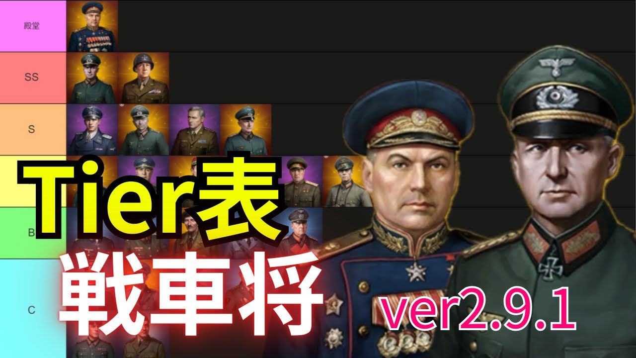 Tier表解説動画　戦車将編ver2.9.1 【世界の覇者4】