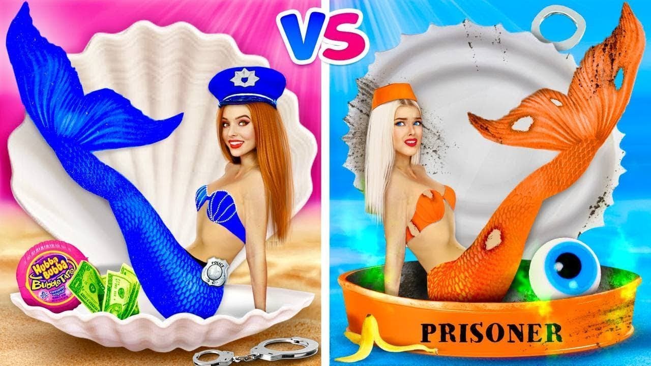 Bogata VS Biedna Syrena w Więzieniu!|Szalona ucieczka z podwodnego więzienia by RATATA BOOM