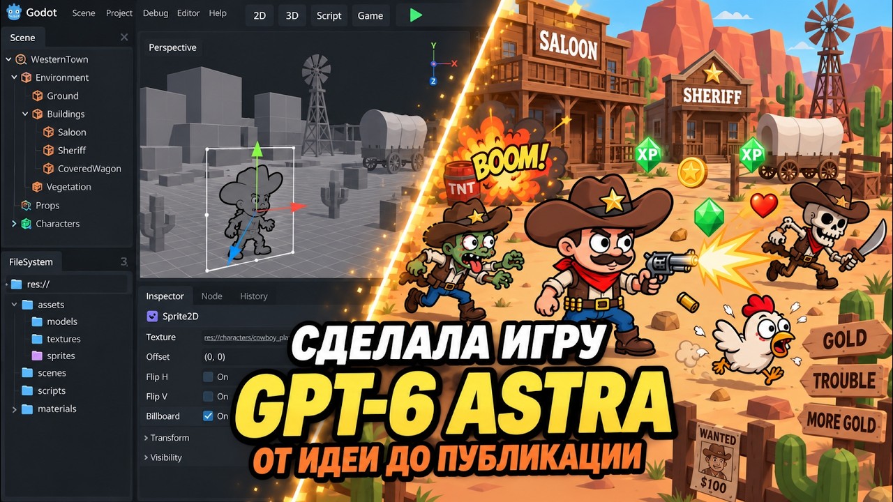 Игра с GPT-6 Astra за 24 часа - от идеи до публикации!