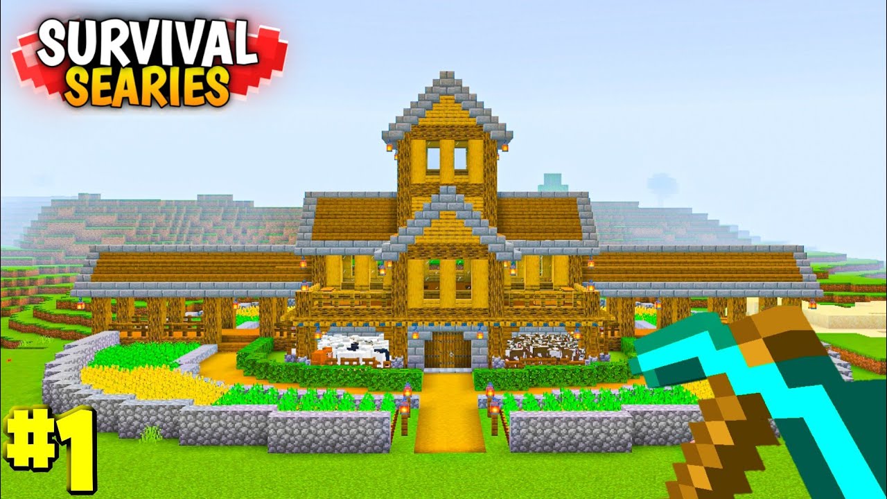 Minecraft PE Survival Series Ep 1 in Hindi 1.21 | Made op Survival Base & armor