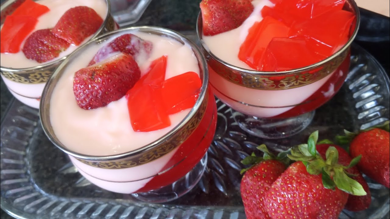 Quick & Easy Dessert for Guests | Two Layers Strawberry 🍓 Cup... For Iftaar &Eid Dawat 