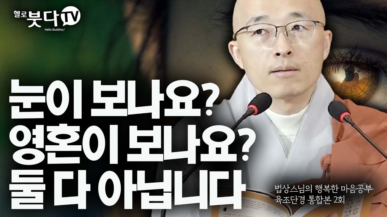 눈이 보이나요 영혼이 보이나요 둘다 아닙니다 | 법상스님 육조단경 통합 2강 | 깨달음 불교 상담 인생 | 법상스님의 행복한 마음공부