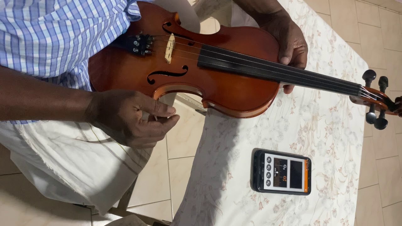 How to tune a violin | Standard Tuning | Lowered Pitch | Carnatic Tuning by SALIN | MALAYALAM |