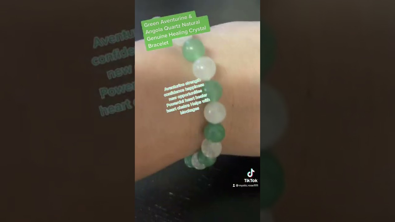 Green Aventurines Angola Quartz Natural Genuine Healing Crystal Bracelet #crystals #spirituality