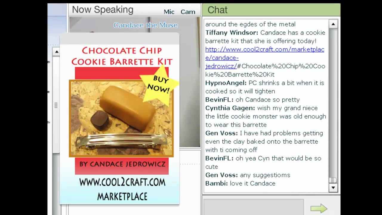 Cool2Craft LIVE TV - Candace Jedrowicz - Chocolate Chip Polymer Clay Cookies Barrette