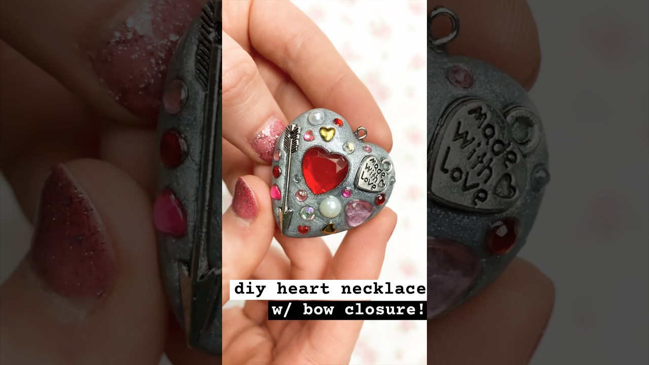diy polymer clay heart necklace 💗 w/ bow closure 🎀 Sandy Liang inspired #holidayonshorts #diy