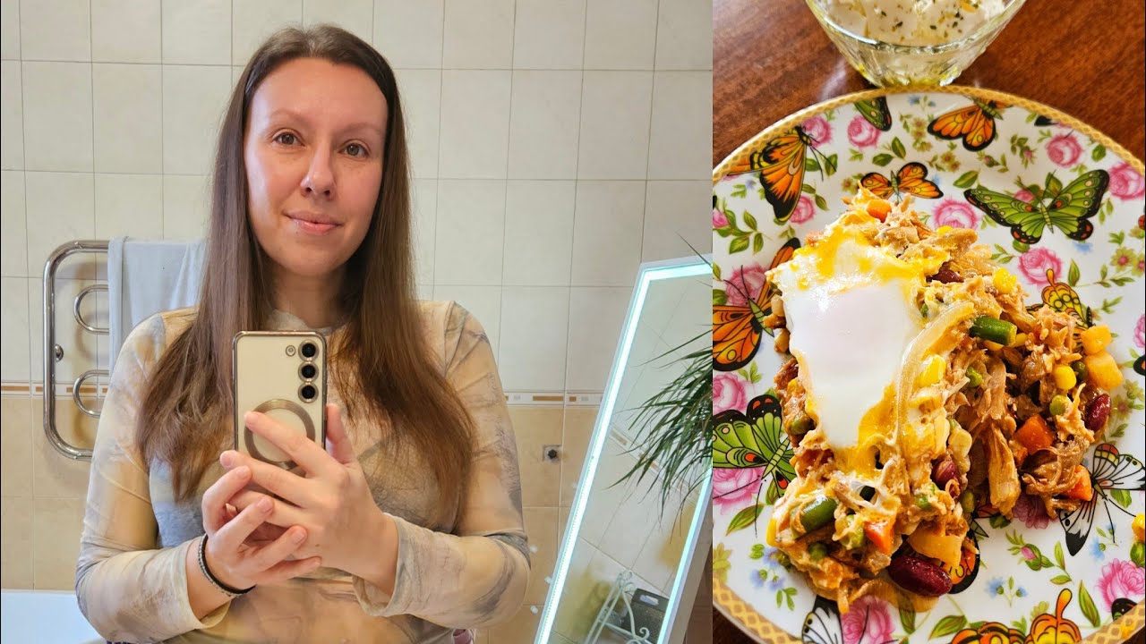 Утро в многодетной семье. Распаковка.  Вкусный завтрак. Про волосы. 