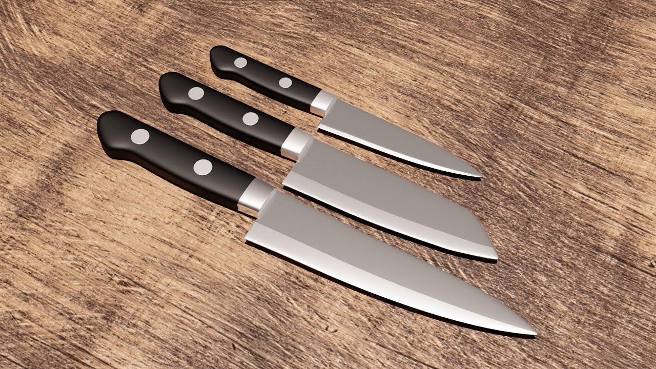 3 ways to model a kitchen knife Blender Tutorial