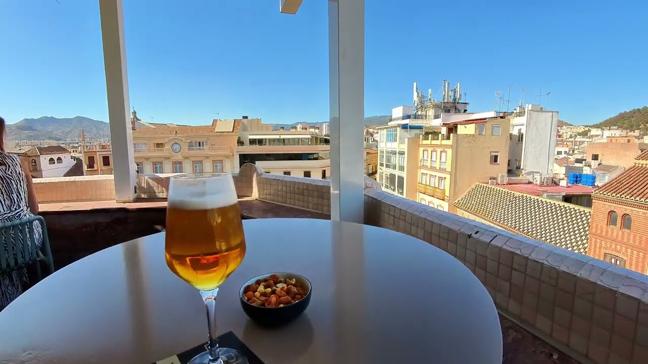 Hotel Larios Hidden Roof Top Bar in Malaga Spain