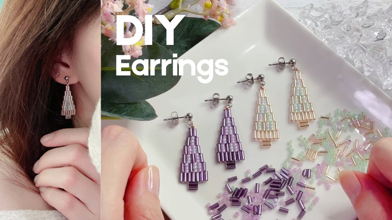 Christmas Gift Idea / Beaded Christmas Tree Earrings / How to make beaded earrings