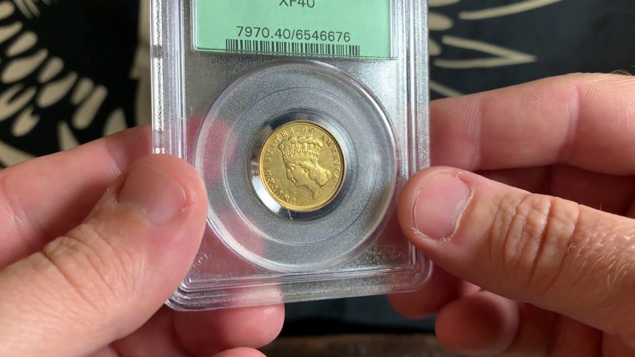 1854-D PCGS XF40 $3 Dahlonega Minted Coin