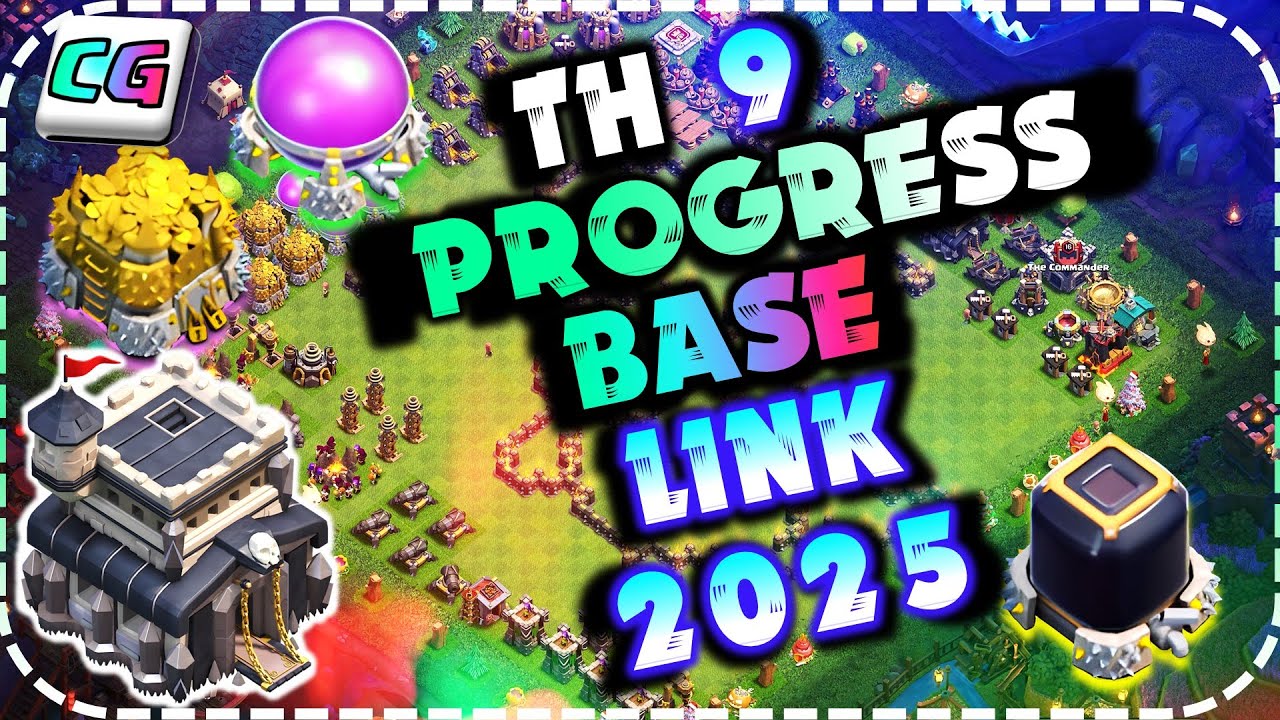 New! TH9 Progress Base and Showcase Base with Link! COC TH9 Funny Troll Base 2025