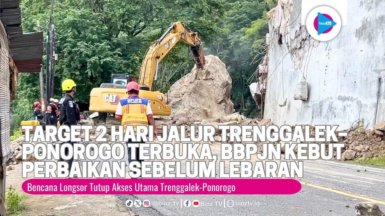 Target 2 Hari Jalur Trenggalek–Ponorogo Terbuka, BBPJN Kebut Perbaikan Permanen Sebelum Lebaran