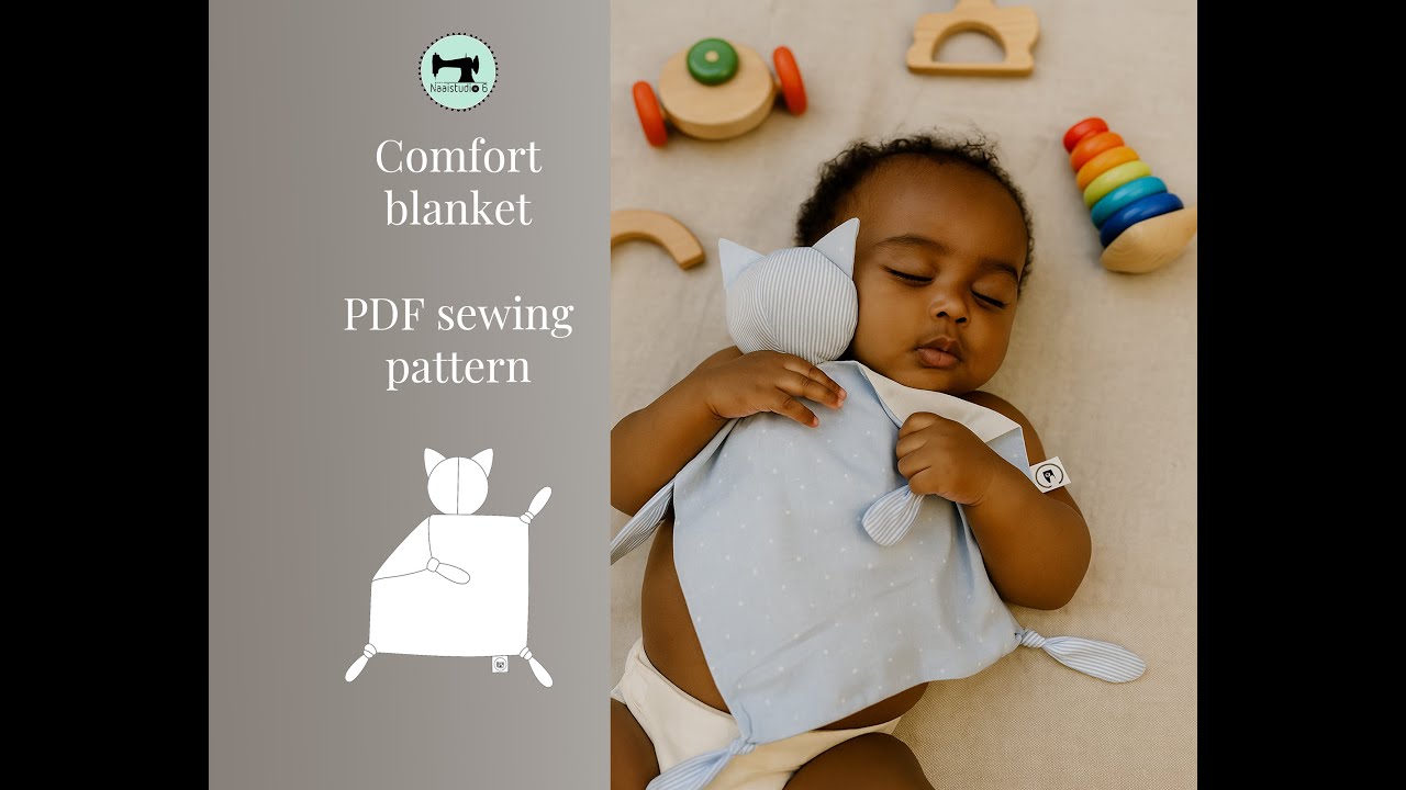 Comfort blanket cat sewing tutorial with PDF pattern