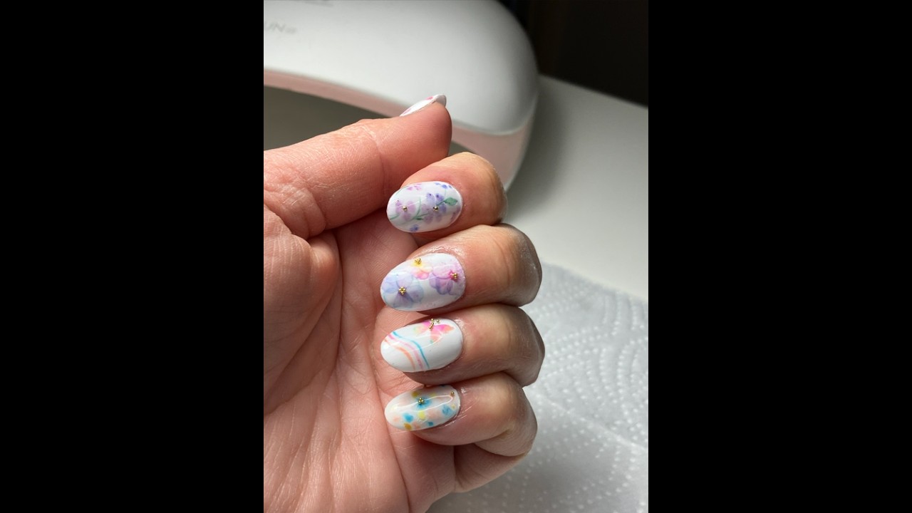 5 - NailArt Aquarelle - Printemps