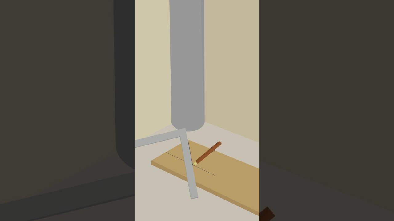 Astuce pour d&eacute;couper une lame de parquet autour d'une canalisation d'angle - Tuto Lecointravaux.com