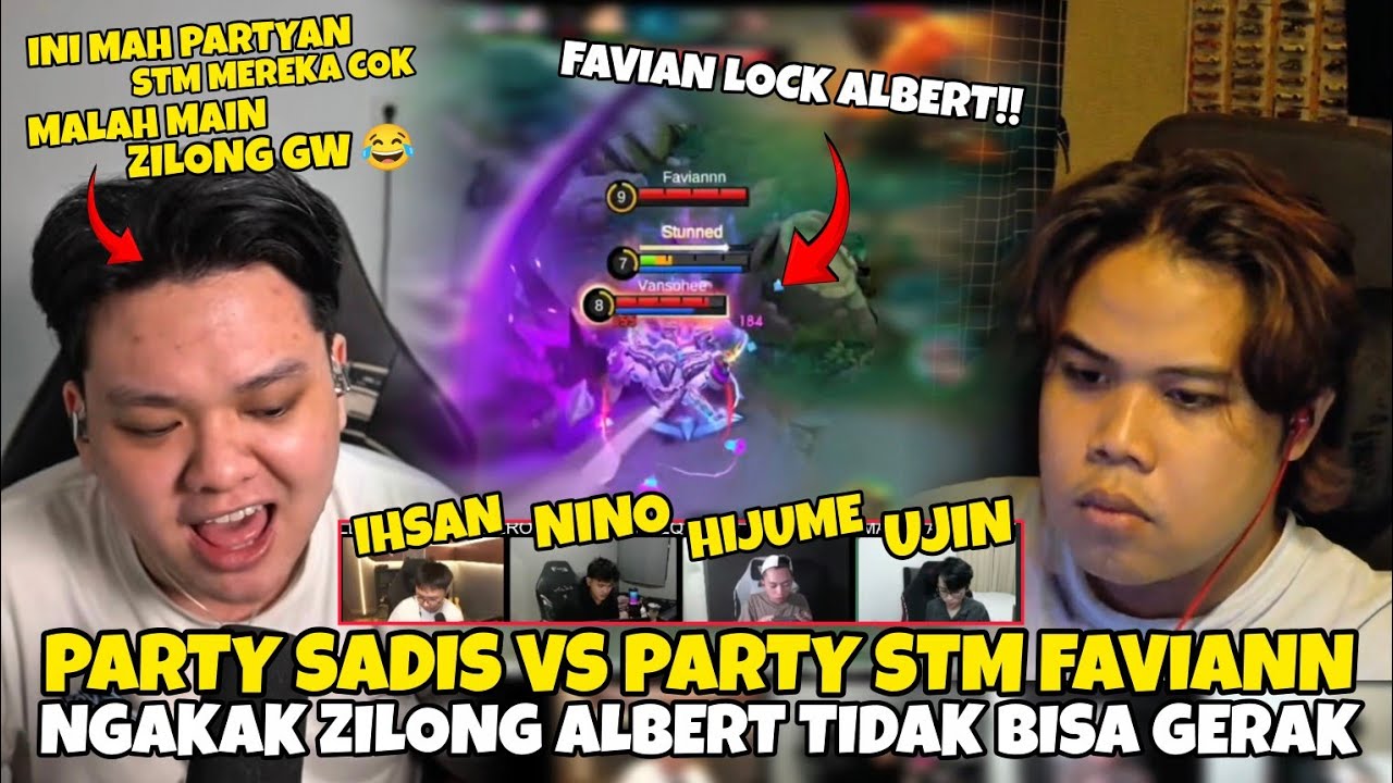 NGAKAK ALBERT DI LOCK FAVIANNN 😂 PARTY SADIS VS PARTY STM FAVIANNN | Mobile Legends ID