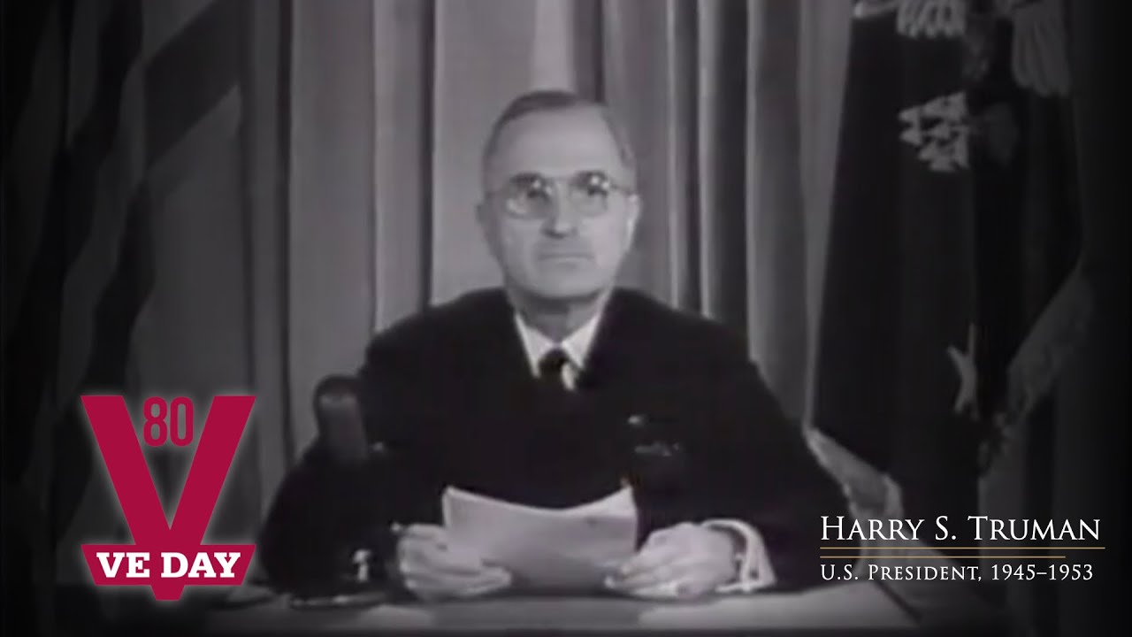 [VE Day] President Harry Truman's speech for Victory in Europe Day newsreel 8 May 1945