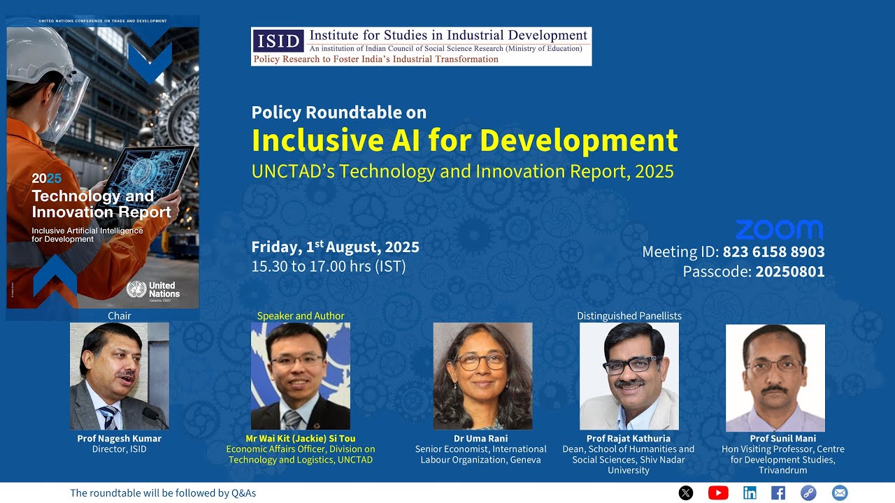 Policy Roundtable on Inclusive AI for Development: UNCTAD&rsquo;s Technology and Innovation Report, 2025