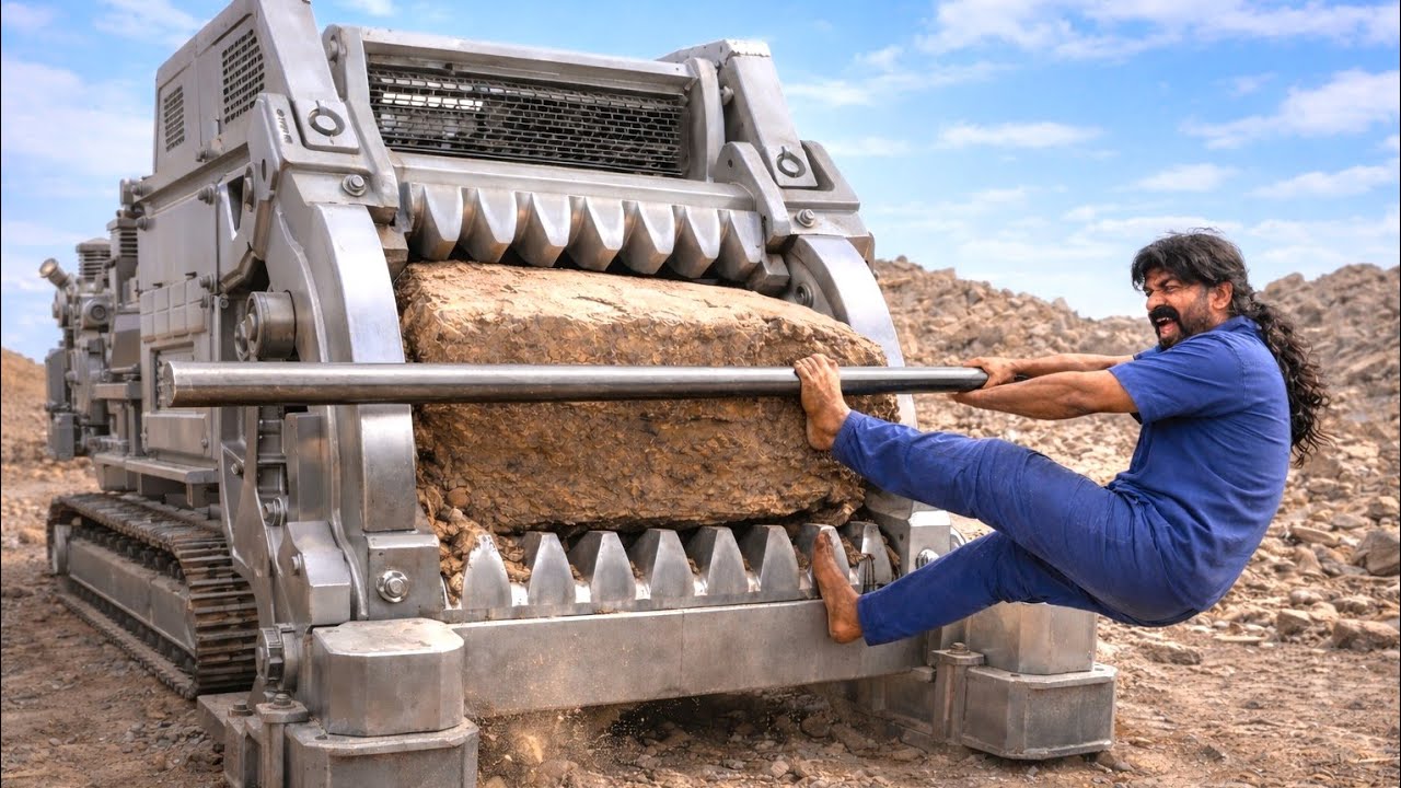 Blood, Sweat & Stone: How Rock Crusher Workers Push Through Everything!!!#dangerous ☠️👹😱☠️
