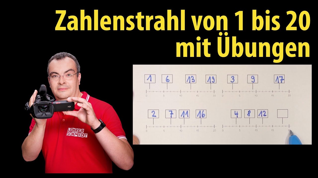 Zahlenstrahl bis 20 mit Übungen - Grundschule - Klasse 1