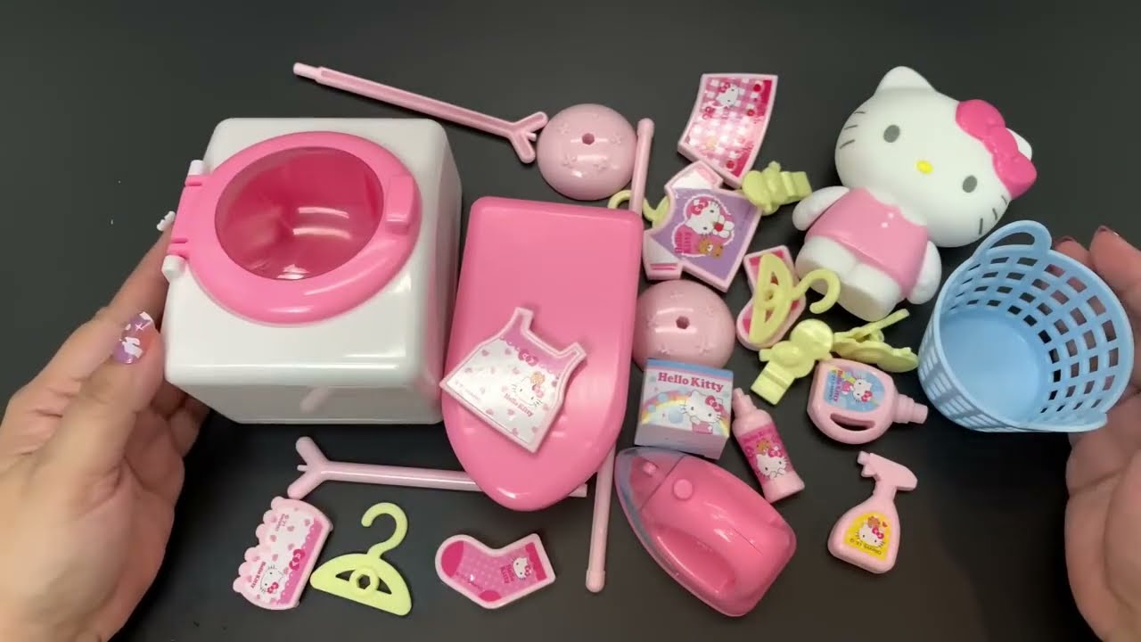 10 Minutes of Satisfying ASMR | Unboxing Hello Kitty Laundry Set (No Music!)
