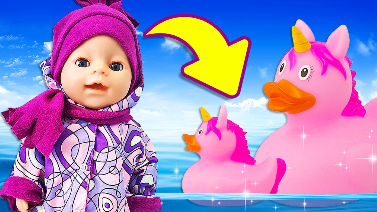 The Baby Born doll goes for a walk. Kids save the BABY DOLL! Family fun for kids. Outdoor adventures