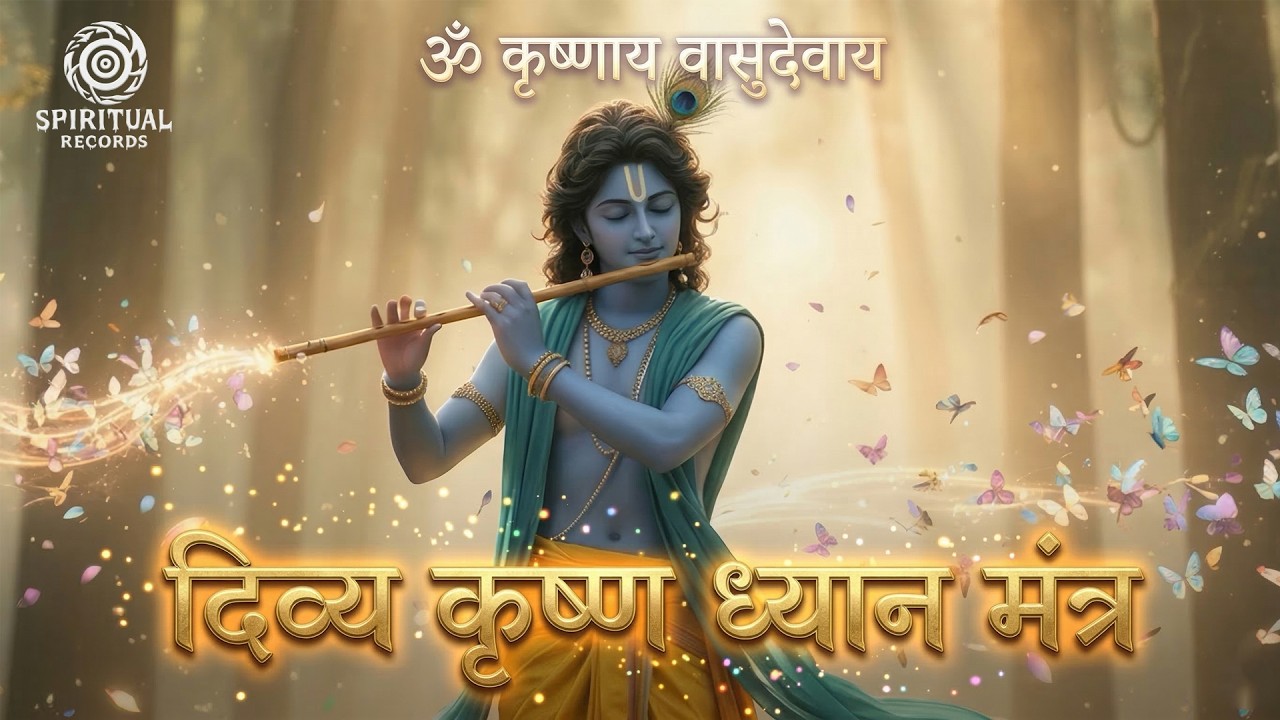 Divine Krishna Dhyan Mantra 🙏 | Om Krishnaya Vasudevaya | Krishna Meditation Music