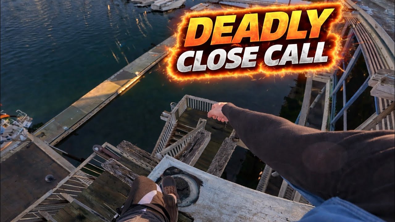 ROOFTOP Parkour MASSIVE Gap Over STAIRCASE (CLOSE CALL) 