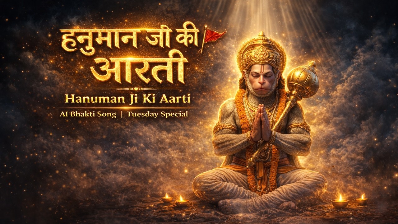 हनुमान जी की आरती 🚩 | Hanuman Ji Ki Aarti | AI Bhakti Song | Tuesday Special