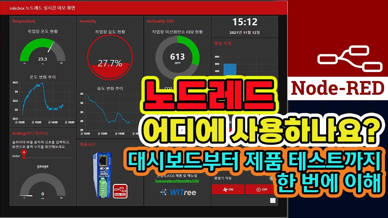 노드레드 (Node Red) 어디에 사용 하나요? 예제부터 대시보드를 이용한 실제 제품 데모 테스트까지 한 번에 이해 #스마트팩토리 #IoT #노드레드