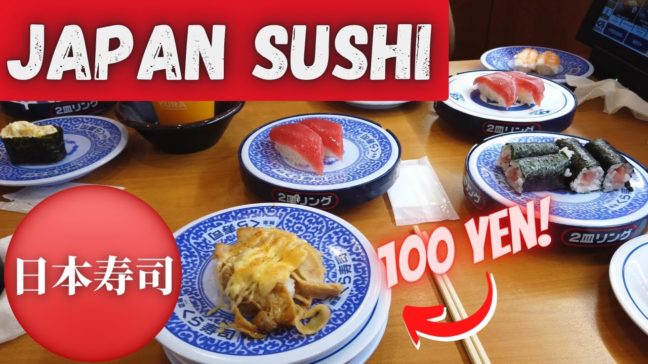 Conveyor belt sushi in Japan, Kura sushi | 100 yen sushi | Restaurante de Sushi en Japon
