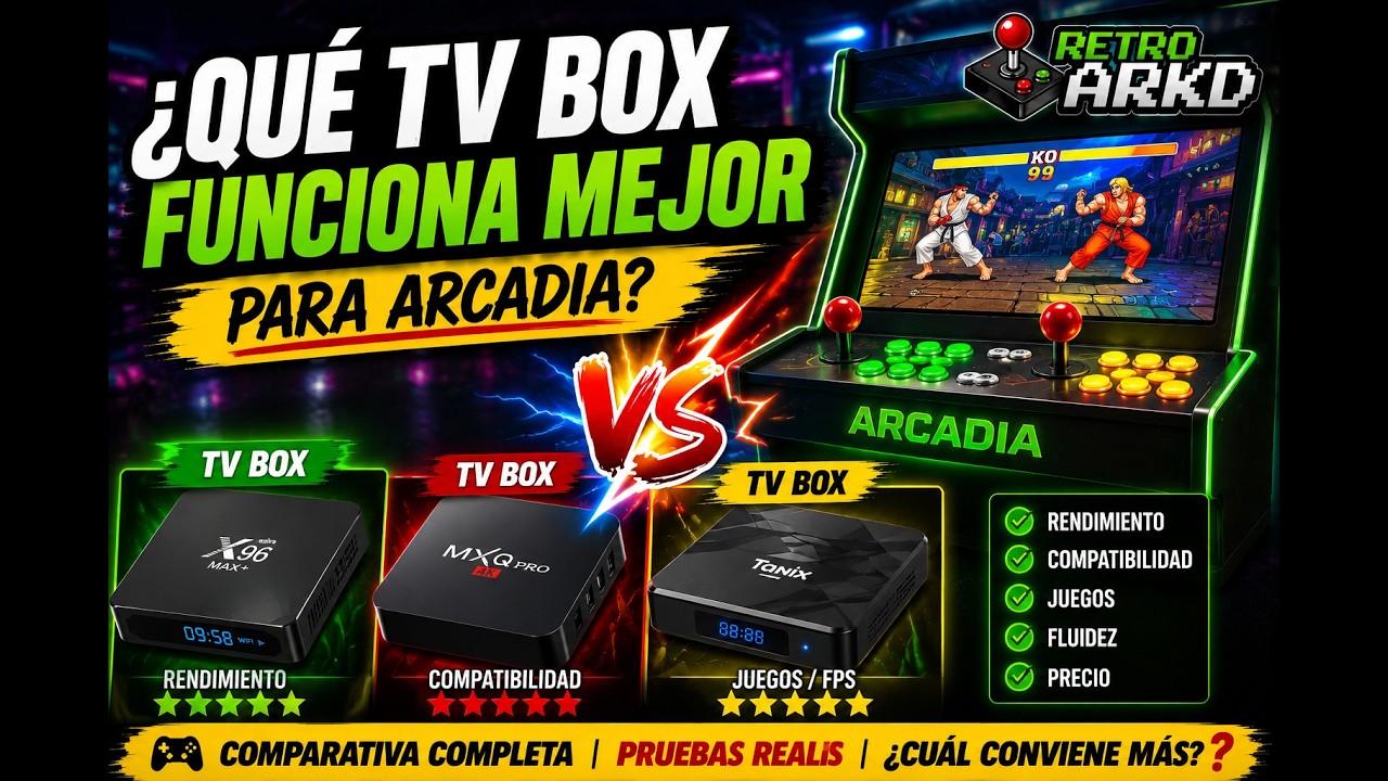 Tableros arcadia con diferentes tipos de TV Box