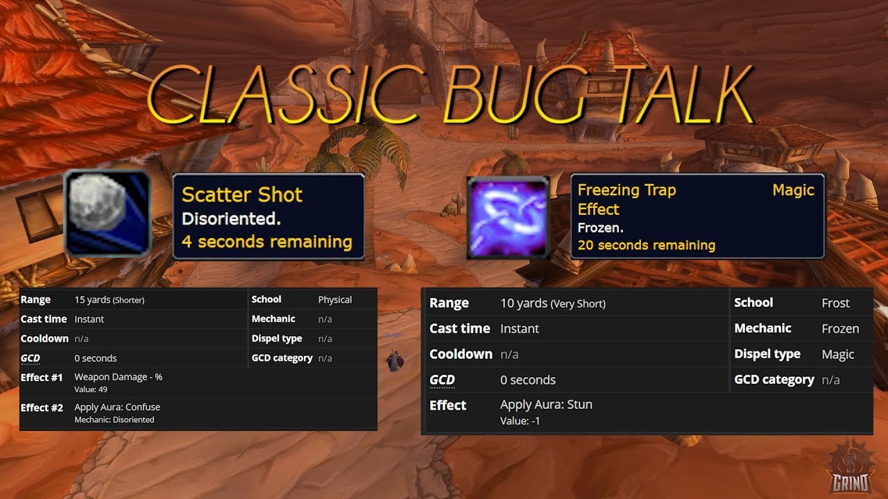 Classic WoW Bug : Scatter Shot + Freezing Trap DR