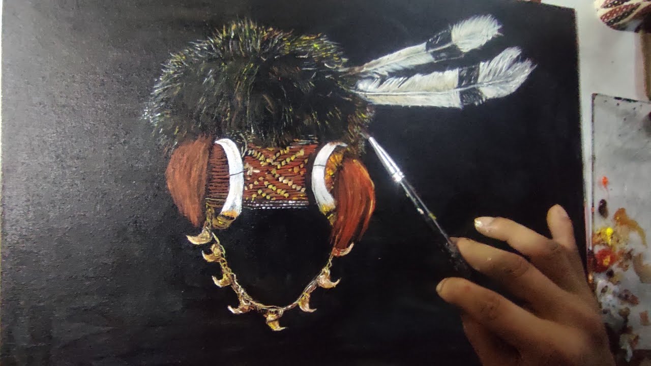 Naga Warriors Hat 💀💀 |acrylic painting🎨🎨 ❤❤❤