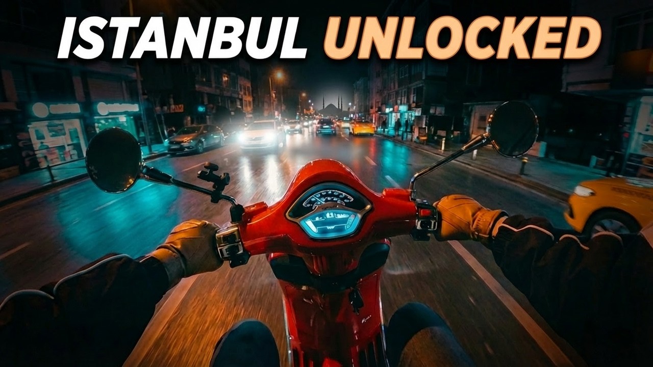 Istanbul Streets at Night | Vespa Primavera POV 4K