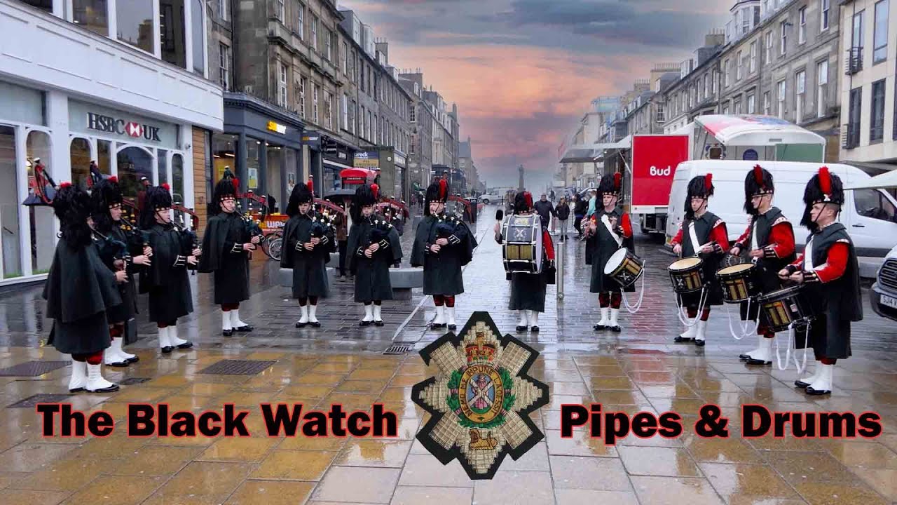 The Black Watch P&D play Castle Street, Edinburgh