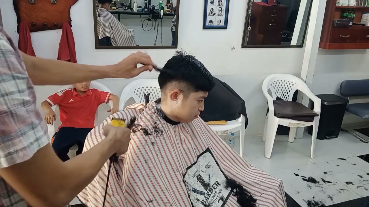 Three months haircut 💈 Cambodia barber #menshaircut #menshairstyle #transformation