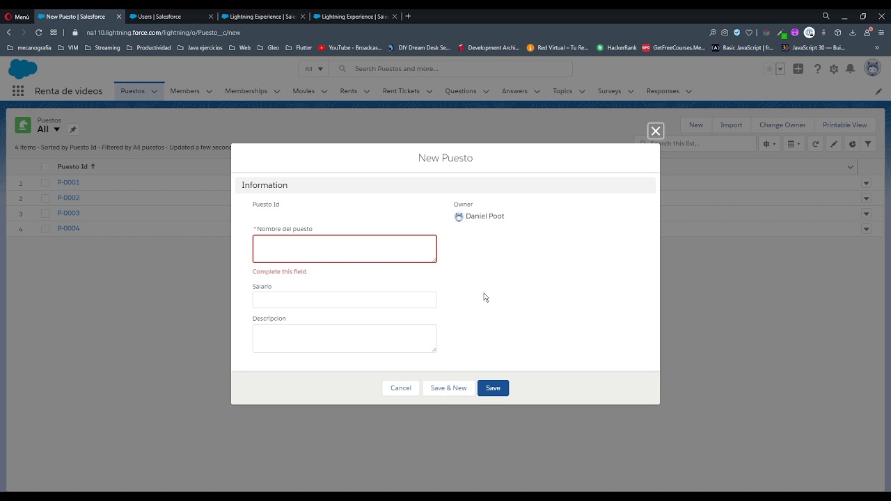 Salesforce - Perfiles en usuario y visibilidad de campos.
