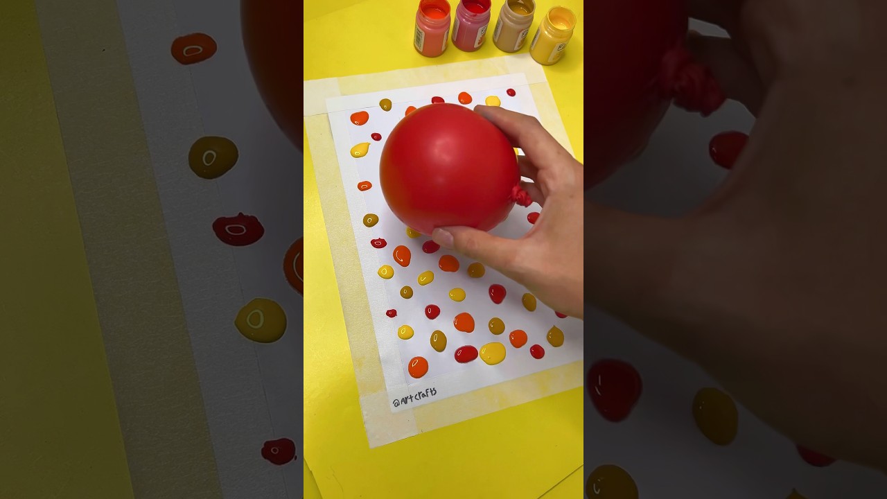 Balloon Art Trick 🎈💫🤩 Stunning Abstract Painting with Acrylic Drops!🧐