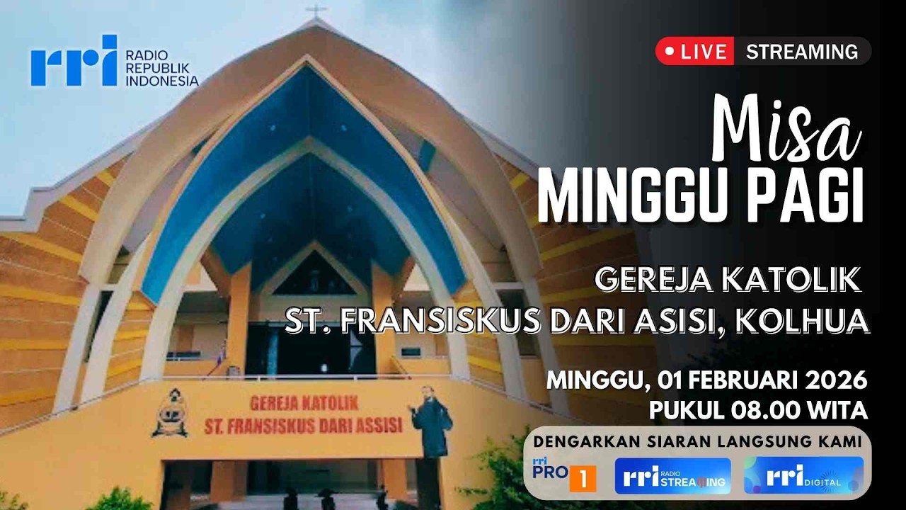 [LIVE] Misa Minggu Pagi St. Fransiskus Dari Asisi, Kolhua - 01 Februari 2026 | RRI Kupang