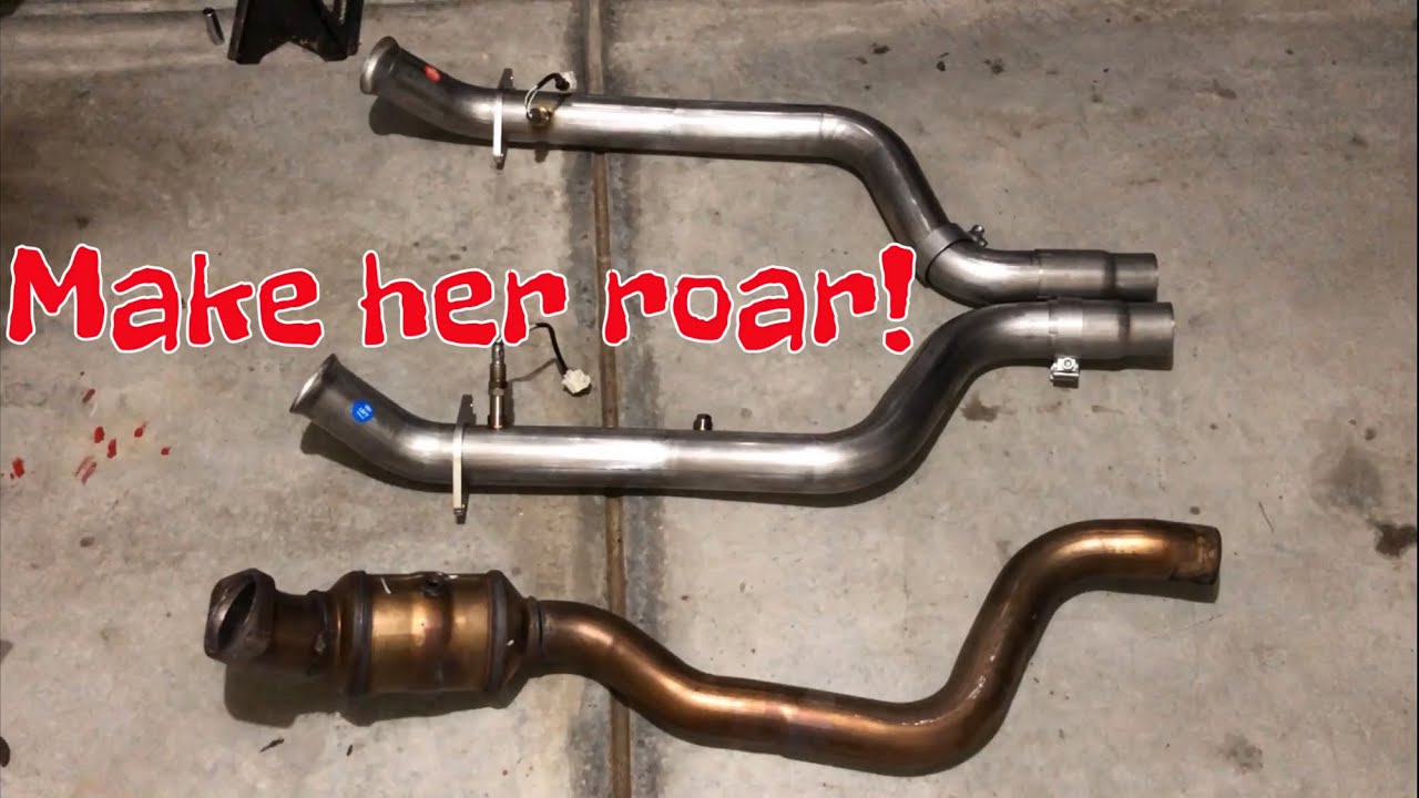 Stainless Works cat delete pipes install on a 2015 - 2022 Dodge Charger SRT, Scatpack and Hellcat.