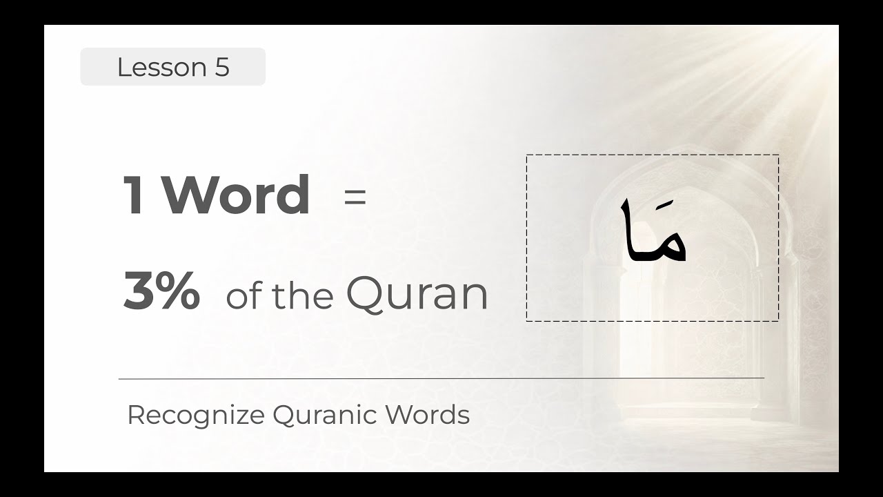 Lesson 5: مَا for Quranic Recognition