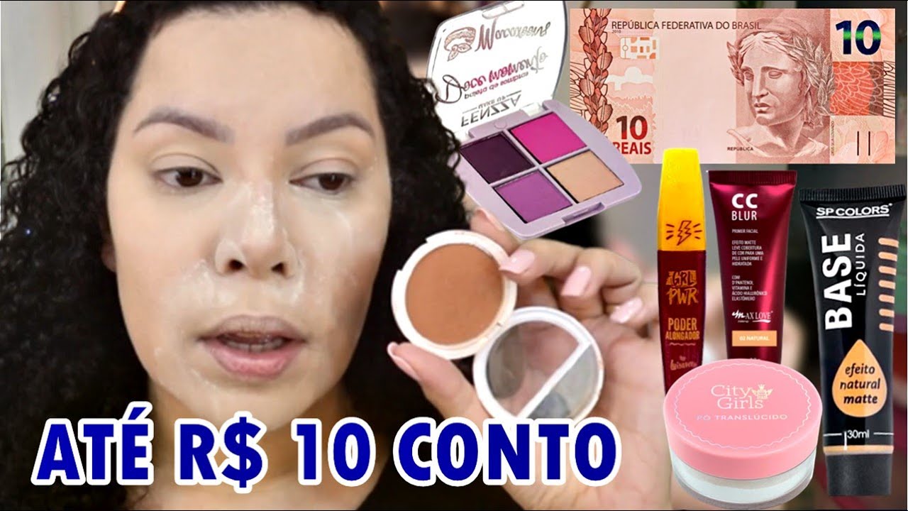 MAQUIAGEM COM PRODUTOS DE ATÉ 10 REAIS | MAKE COMPLETA