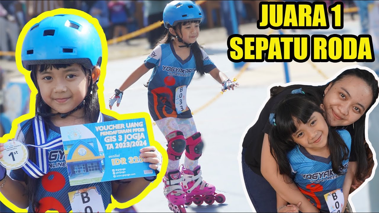 SAMANTHA MENANG LOMBA SEPATU RODA JUARA SATU
