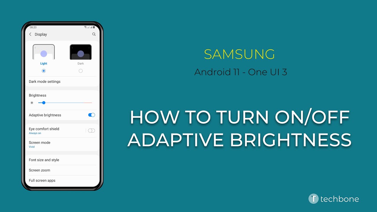 How to Turn On/Off Adaptive brightness - Samsung [Android 11 - One UI 3]